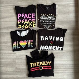 Flowers by Zoe girls size large tee shirt short sleeve long sleeve bundle